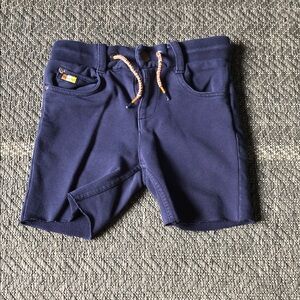 Mayoral Navy Drawstring Knit Shorts with Contrast Cord